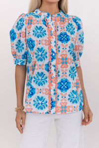 Couldn’t Be More Perfect Blue Floral Blouse