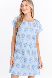 Endless Charm Blue Embroidered Dress