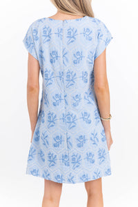 Endless Charm Blue Embroidered Dress