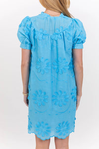 Sweet Season Blue Embroidered Dress
