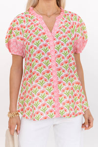 Day Well Spent Blush Floral Blouse