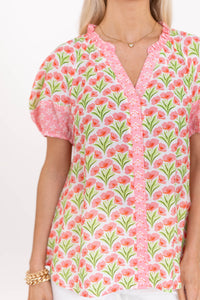 Day Well Spent Blush Floral Blouse