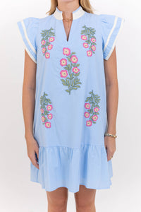 Hold This Moment Blue Medallion Dress