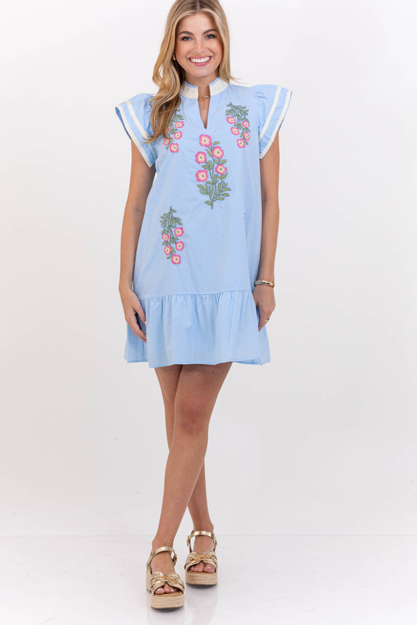 Hold This Moment Blue Medallion Dress