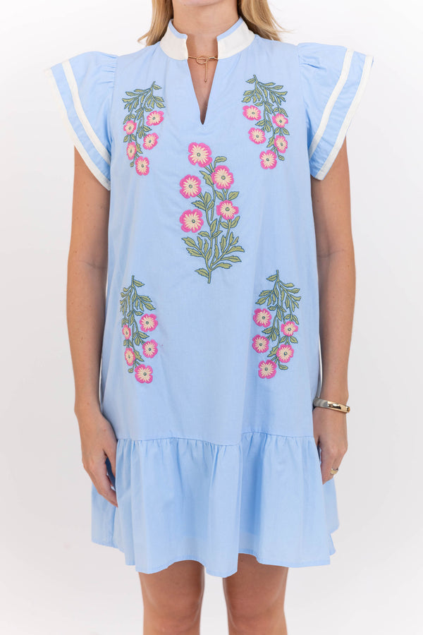 Hold This Moment Blue Medallion Dress