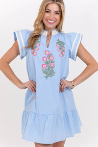 Hold This Moment Blue Medallion Dress