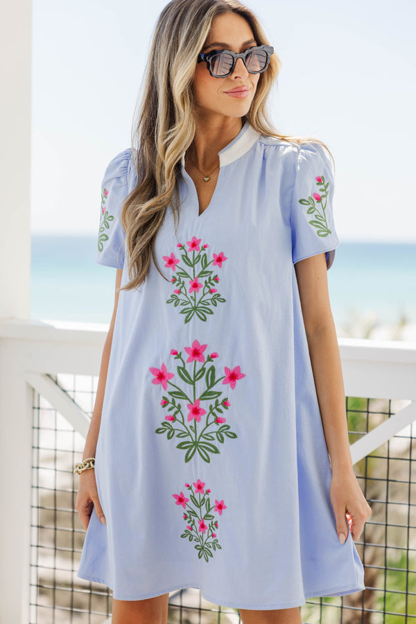 Pure Delight Blue Embroidered Dress, Medium - The Mint Julep Boutique | Women's Boutique Clothing Pure Delight Blue Embroidered Dress, Medium - The Mint Julep Boutique | Women's Boutique Clothing