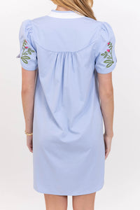 Pure Delight Blue Embroidered Dress