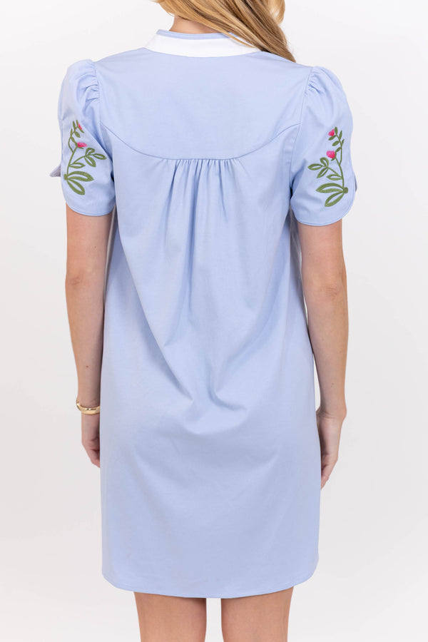Pure Delight Blue Embroidered Dress