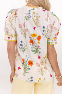 Everything I Wanted Cream Floral Blouse