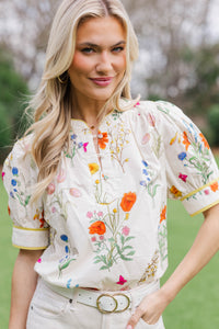 Everything I Wanted Cream Floral Blouse