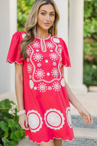 So Good You’ll Smile Pink Embroidered Dress