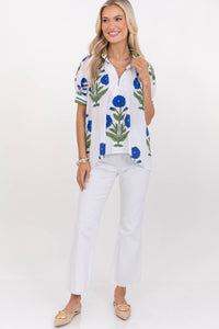 Easy Kind Of Pretty Blue Medallion Blouse
