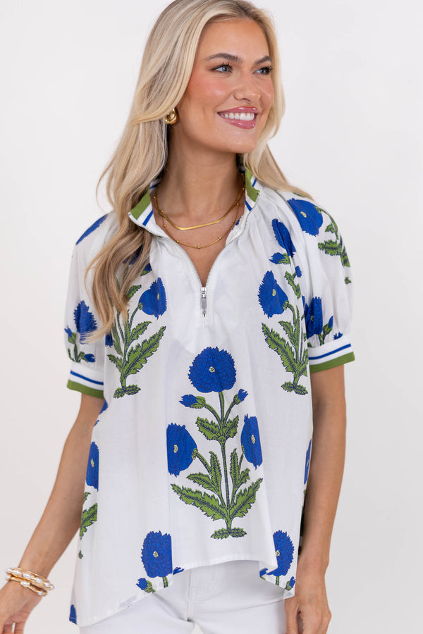 Easy Kind Of Pretty Blue Medallion Blouse