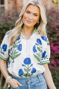 Easy Kind Of Pretty Blue Medallion Blouse