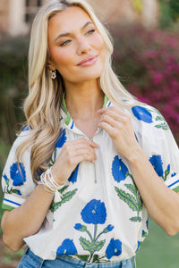 Easy Kind Of Pretty Blue Medallion Blouse