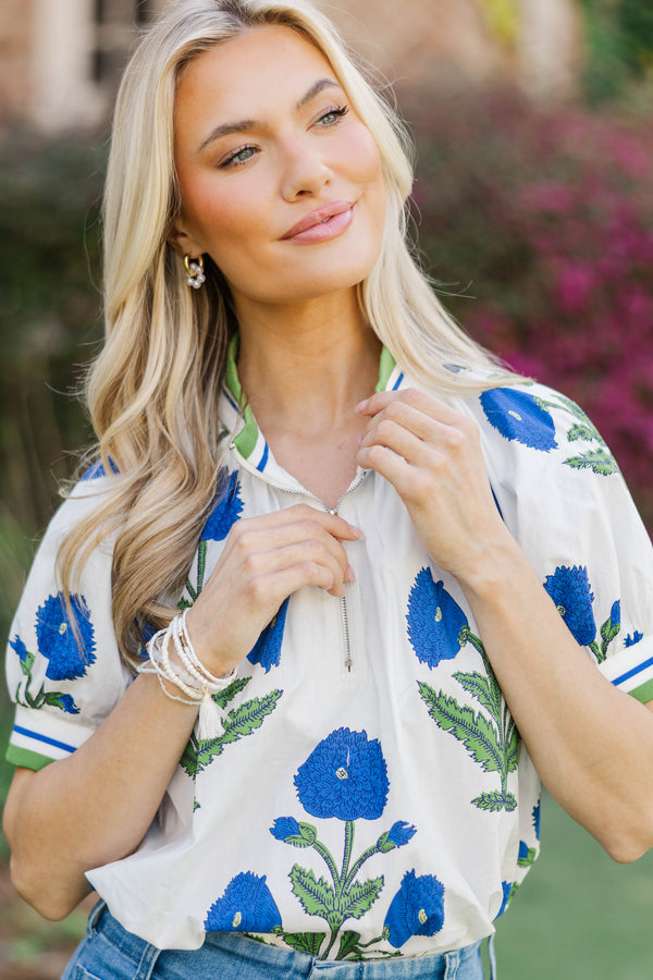 Easy Kind Of Pretty Blue Medallion Blouse