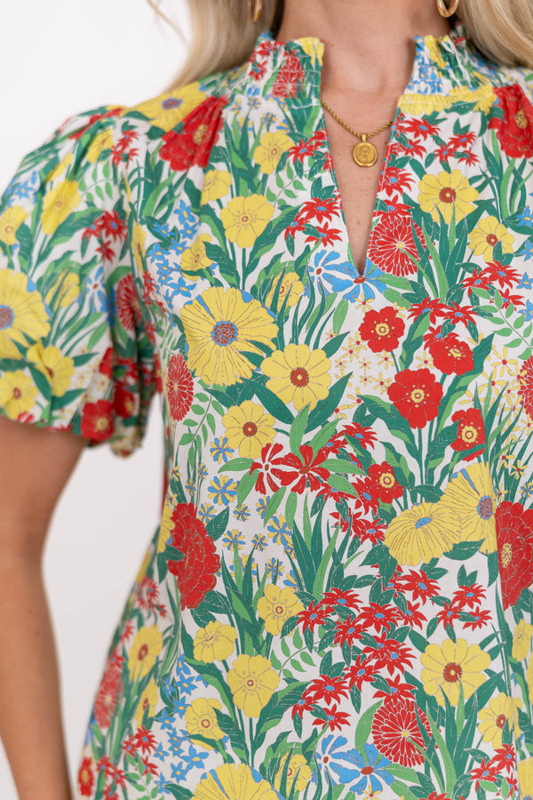 This Feels Promising Yellow Floral Blouse
