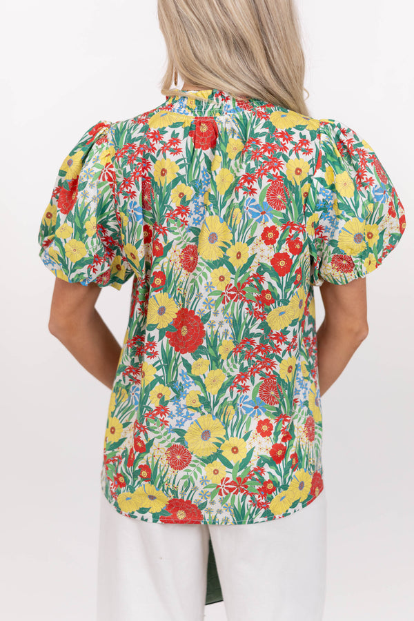 This Feels Promising Yellow Floral Blouse