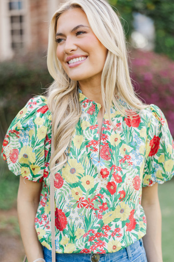 This Feels Promising Yellow Floral Blouse