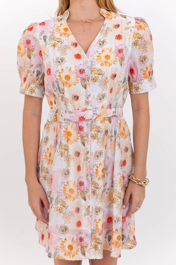 Just One More Reason Cream Ditsy Floral Dress