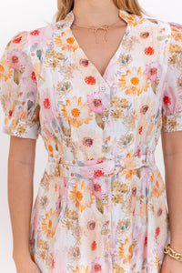 Just One More Reason Cream Ditsy Floral Dress