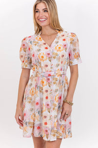 Just One More Reason Cream Ditsy Floral Dress