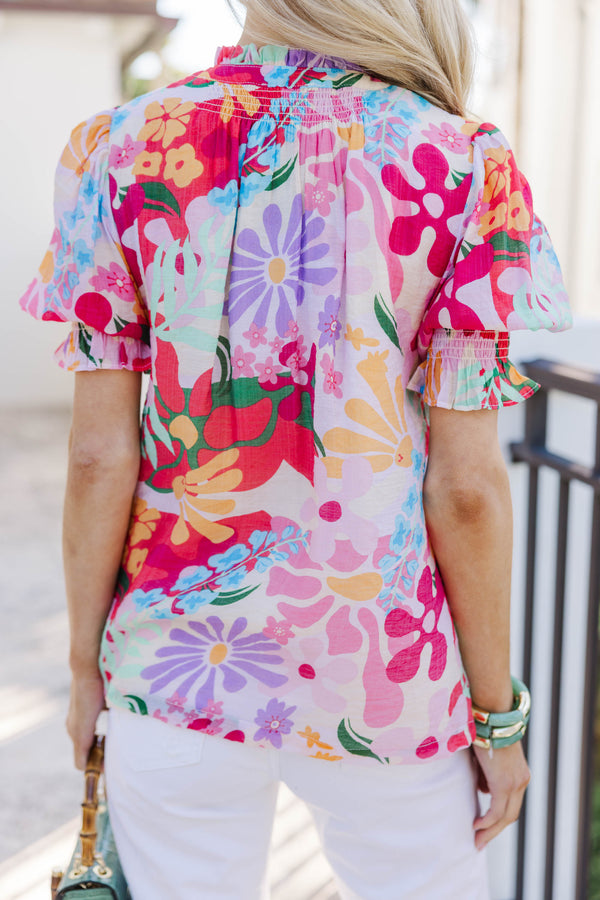 You Had Me At Hello Red Floral Blouse