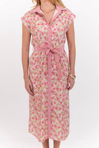 The Everyday Favorite Pink Floral Midi Dress