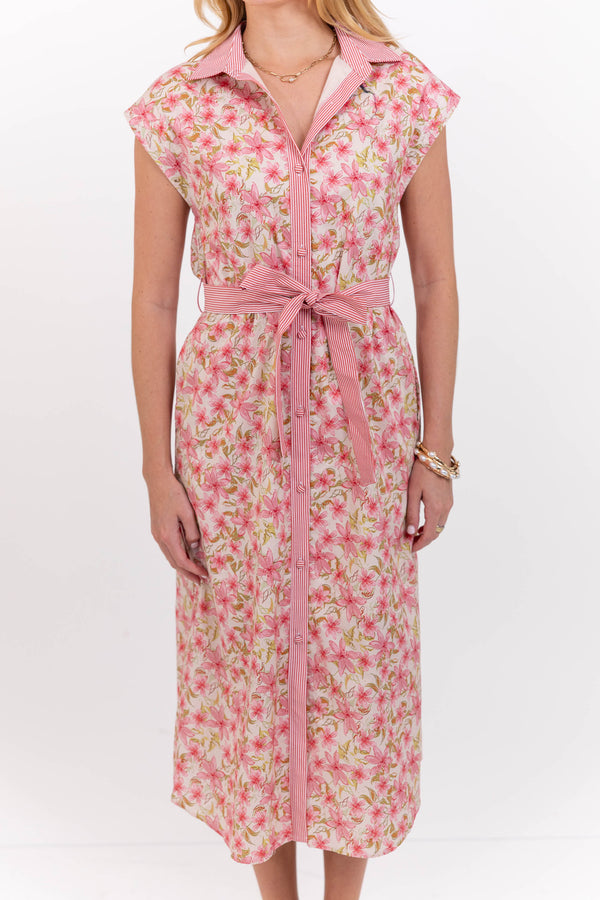 The Everyday Favorite Pink Floral Midi Dress