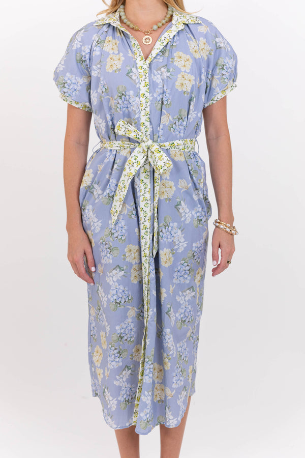 Closet Go-To Blue Floral Midi Dress