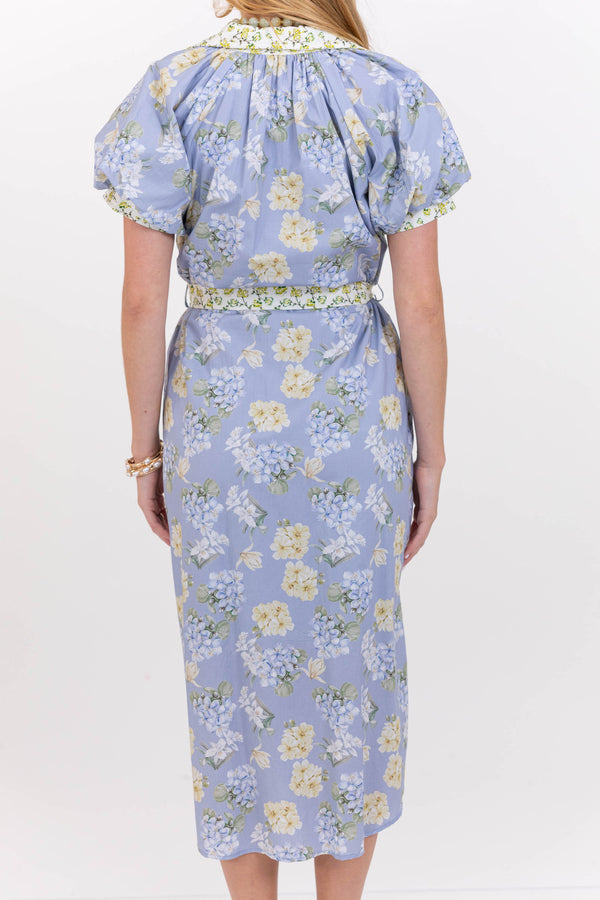 Closet Go-To Blue Floral Midi Dress