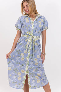 Closet Go-To Blue Floral Midi Dress
