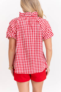 Nothing Feels Better Red Gingham Blouse
