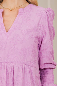 NURSING COLLECTION: What A Surprise Lavender Textured Midi Dress