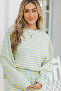 Relaxed And Ready Blue Striped Top