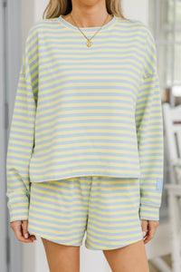 Relaxed And Ready Blue Striped Top
