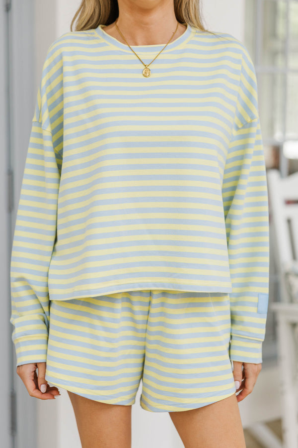 Relaxed And Ready Blue Striped Top