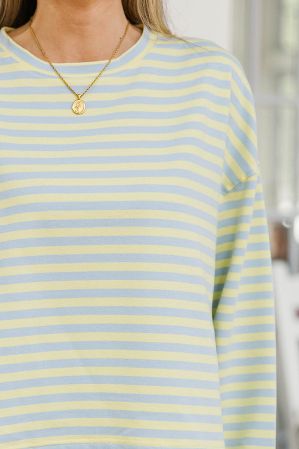 Relaxed And Ready Blue Striped Top
