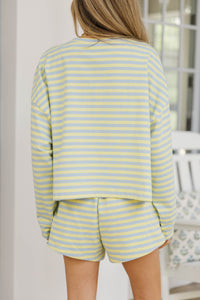 Relaxed And Ready Blue Striped Top