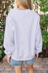 Saddle Up Heather Gray Embroidered Top