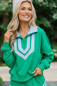 Feels Good On Green Striped Top