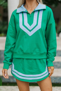 Feels Good On Green Striped Top