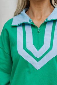 Feels Good On Green Striped Top