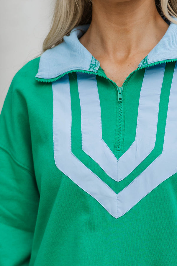 Feels Good On Green Striped Top