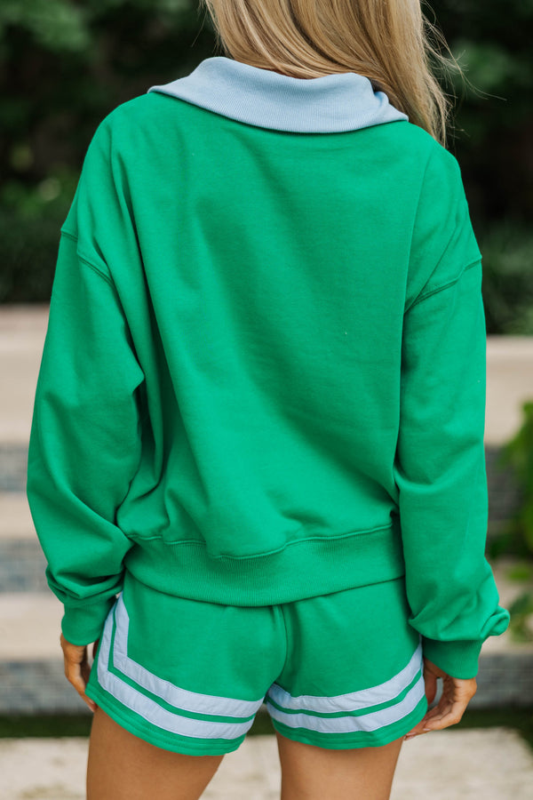 Feels Good On Green Striped Top