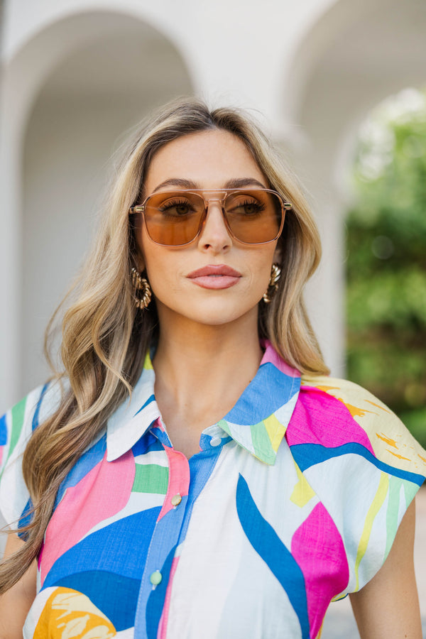 One More Reason Natural Aviator Sunglasses