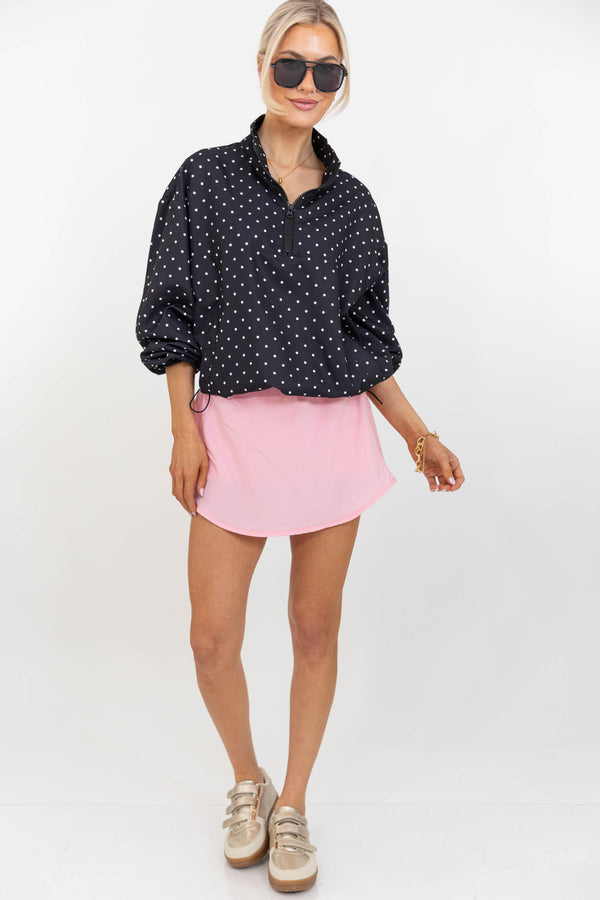 Sleek Sophisticate Black Polka Dot Jacket