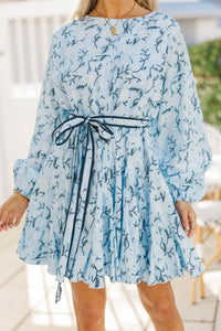 Stay Close Light Blue Toile Dress