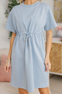 NURSING COLLECTION: Easy Motion Light Blue Drawstring Dress